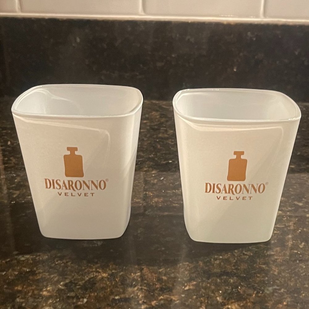 1 pair of Disaronno Velvet Glasses w Empty bottle